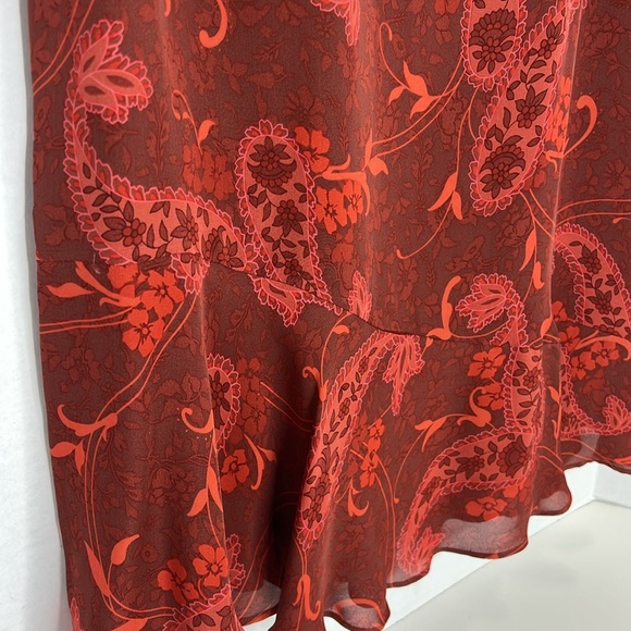 Kate Hill Silk Paisley Vintage Midi Skirt 6 - Picture 2 of 7